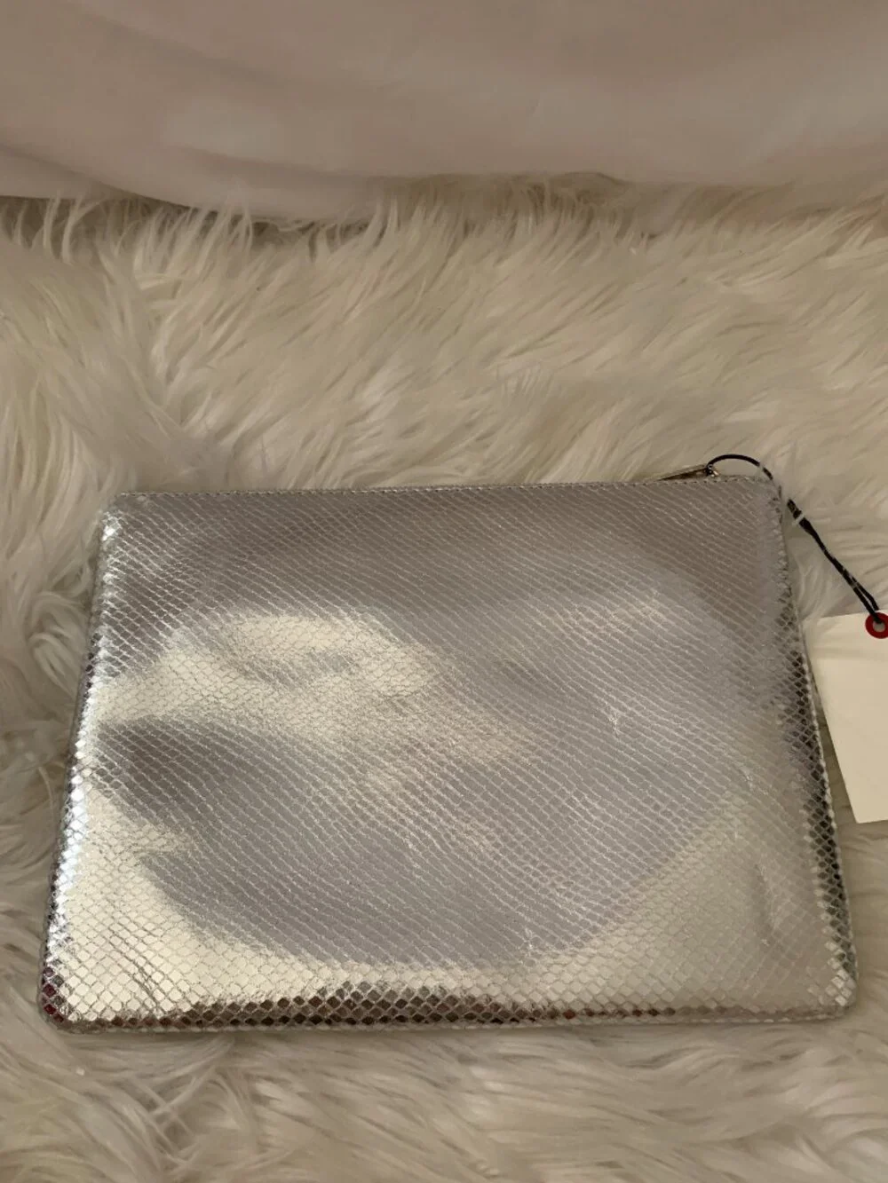 TED BAKER LONDON Snaksi Large Pouch in Metallic Silver